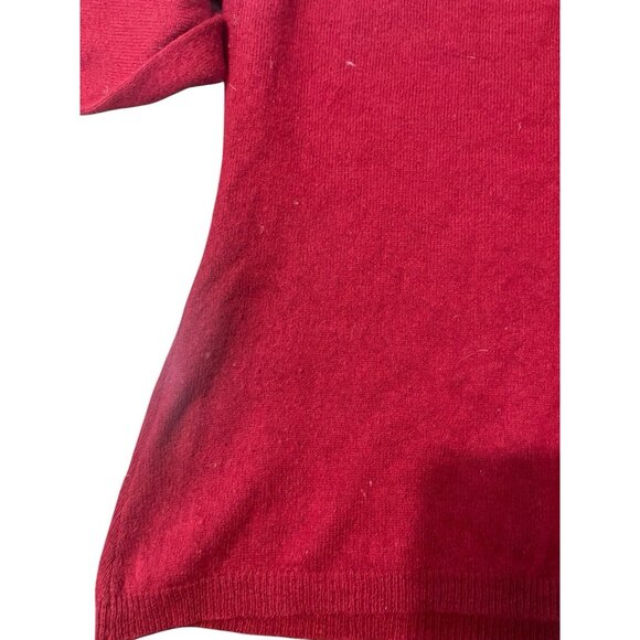 QI CASHMERE Women's Size Medium Red 100% Cashmere Sweater READ FLAWED - Picture 14 of 16